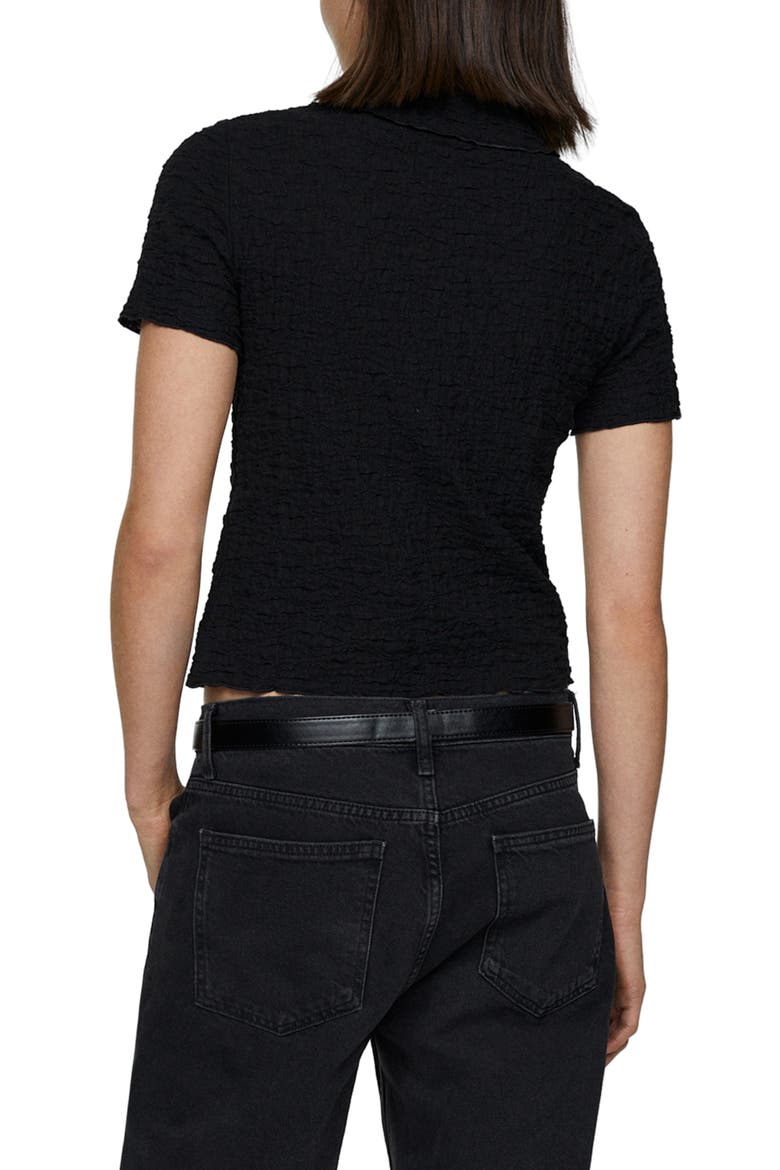 Fidela Textured Button-Up Shirt, Alternate, color, BLACK