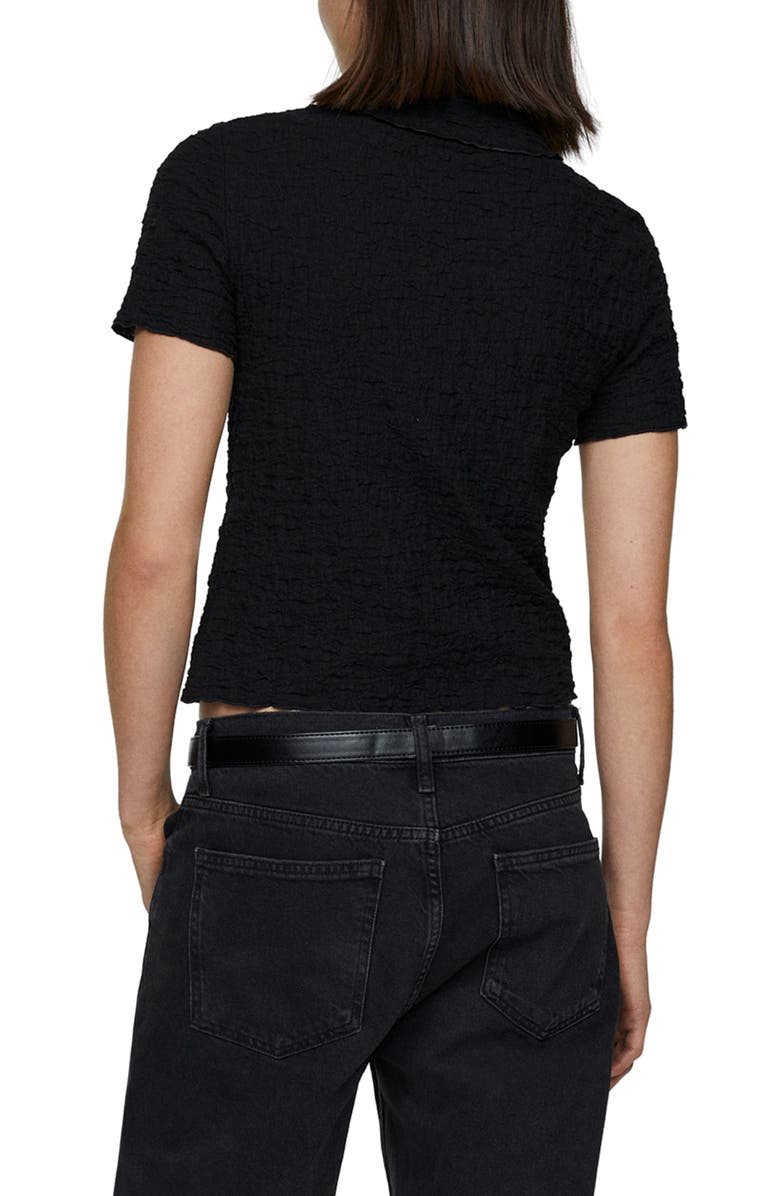 MANGO Fidela Textured Button-Up Shirt, Alternate, color,