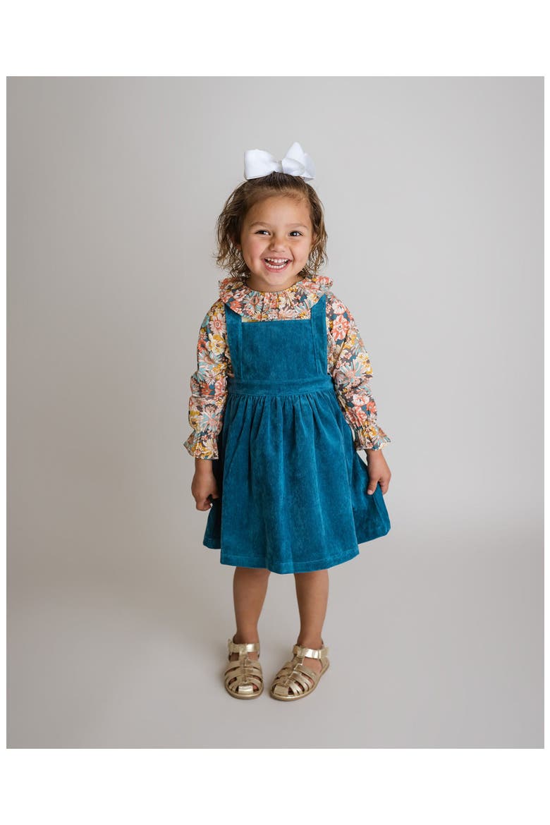 Fall Floral Blouse, Alternate, color, Teal Multi
