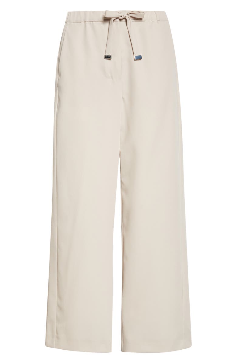 Max Mara Argenta Drawstring Virgin Wool Ankle Pants, Main, color, Natural