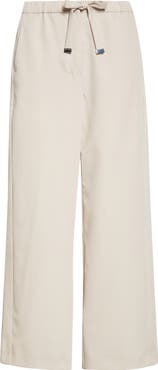 Max Mara Argenta Drawstring Virgin Wool Ankle Pants
