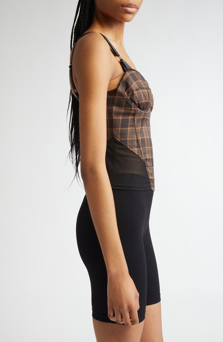 Miaou Marguerite Plaid Corset Top, Alternate, color, 