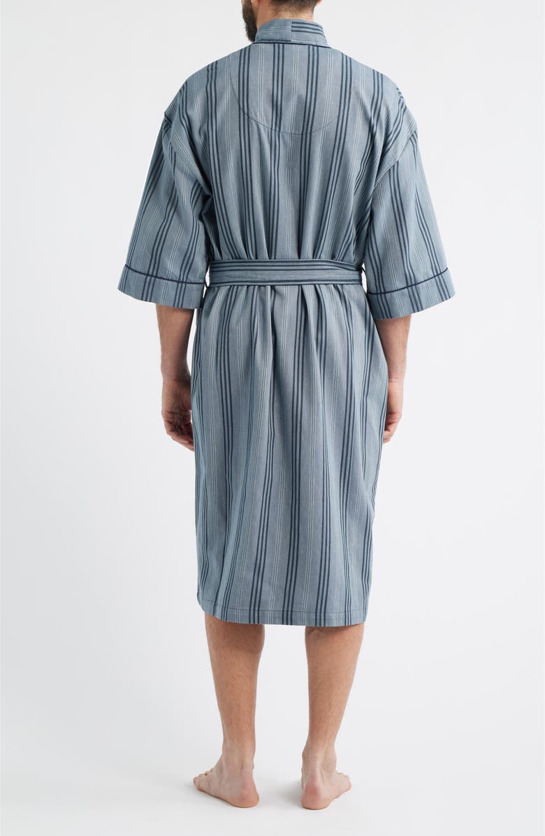 Majestic International Saltwater Cotton Robe, Alternate, color, Denim Stripe