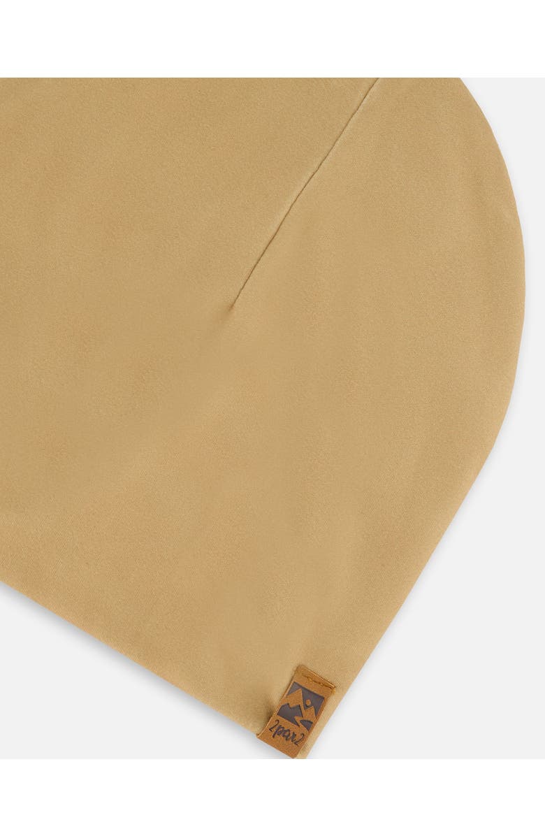 Deux par Deux Kids Unisex Solid Beanie Hat Beige, Alternate, color, Beige