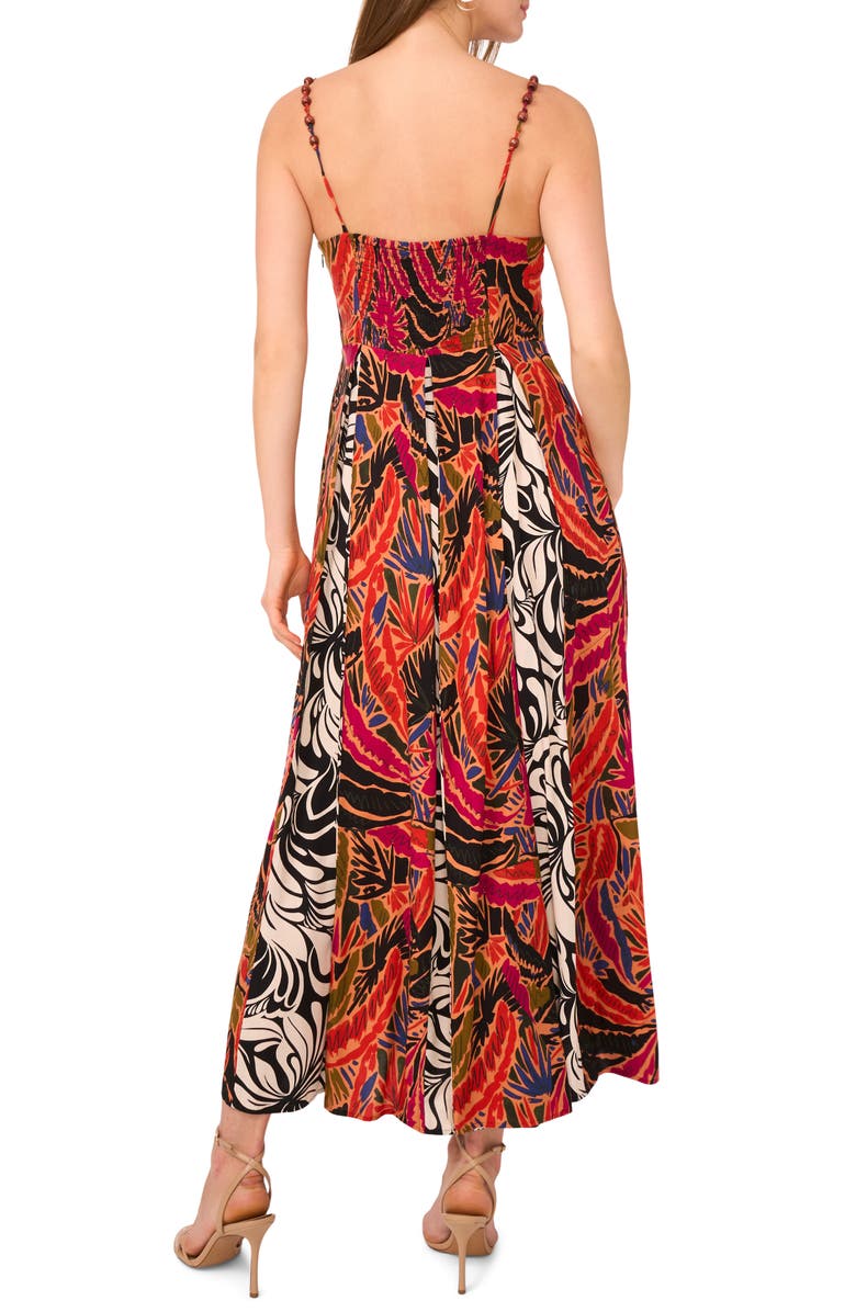 Vince Camuto Mixed Print Inverse Pleat Maxi Dress, Alternate, color, Spiced Peach