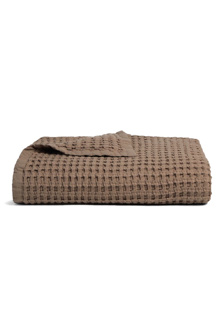 Waffle Cotton Throw Blanket, Alternate, color, MINK