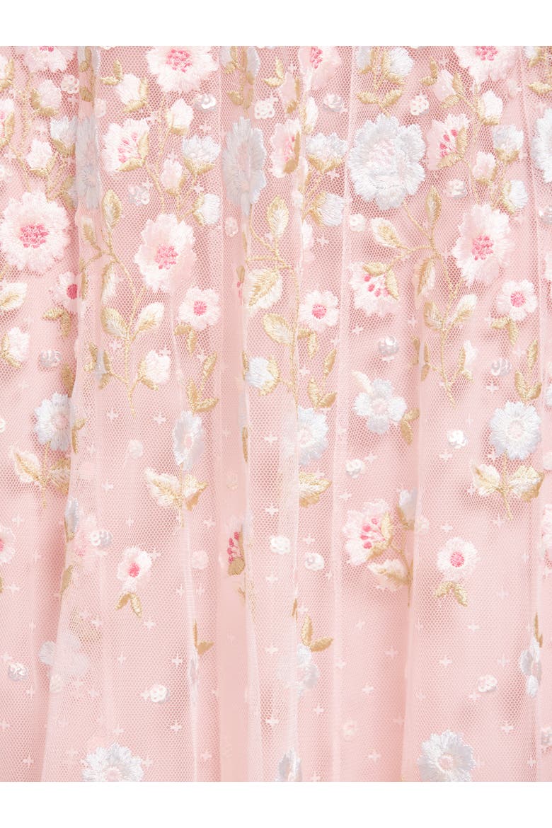 Ethereal Blooms Short Sleeve Ankle Gown, Alternate, color, Seashell/Multi