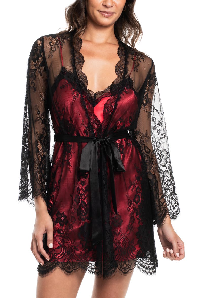 Britta Lace Robe, Main, color, BLACK