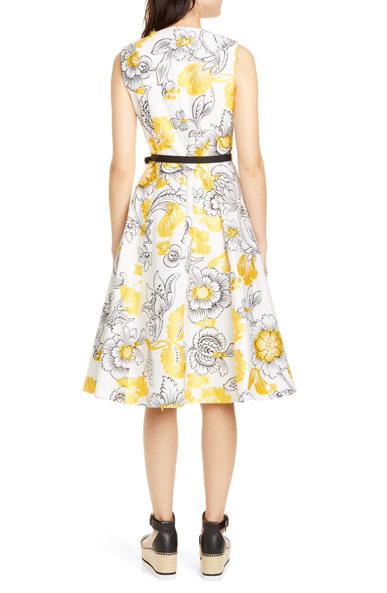 Erdem Floral Embroidered Fil Coupé Fit & Flare Dress, Alternate, color,