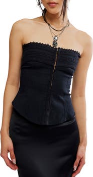 Free People Nikki Lace Detail Strapless Corset