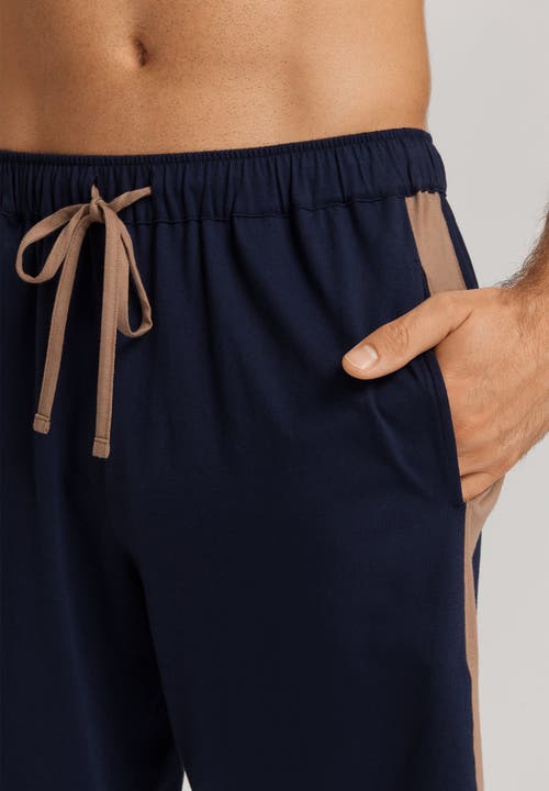 Hanro Night And Day Cotton Drawstring Shorts In Blue