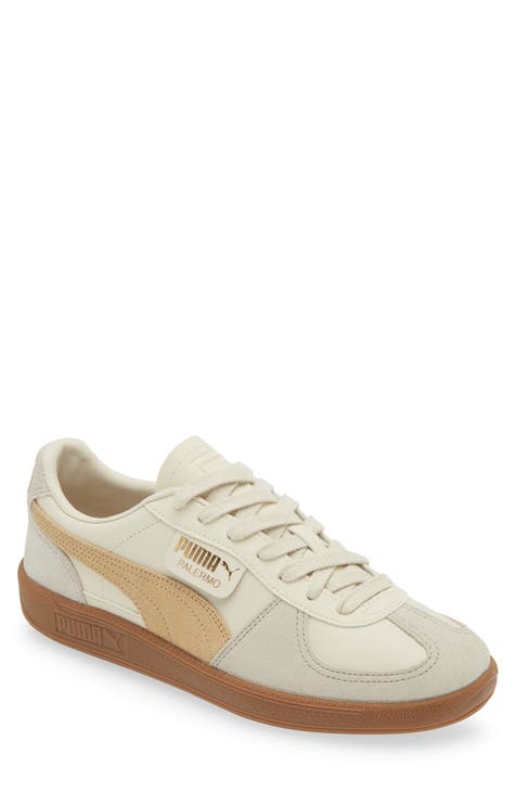 Cream puma sneakers on sale