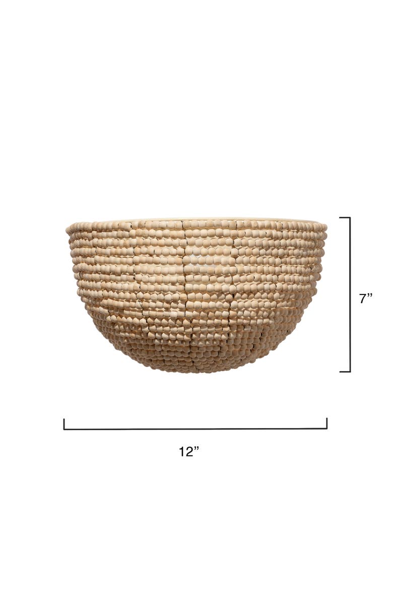 Barnacle 1-Light Beaded Demi Lune Wall Sconce, Natural, Alternate, color, Natural
