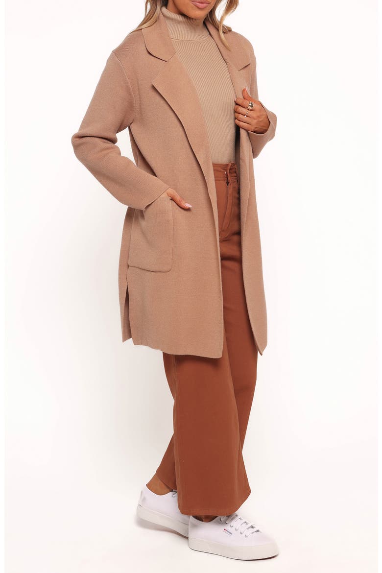 Corio Tie Waist Coatigan, Alternate, color, TAN