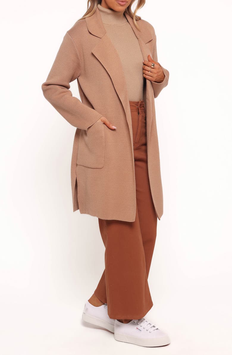 Petal & Pup Corio Tie Waist Coatigan, Alternate, color, Tan