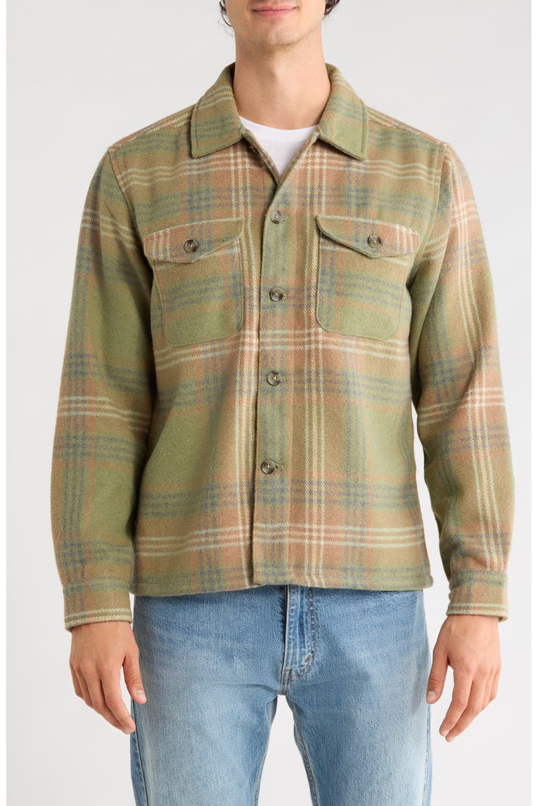 Plaid Shirt Jacket, Main, color, GREEN MIX