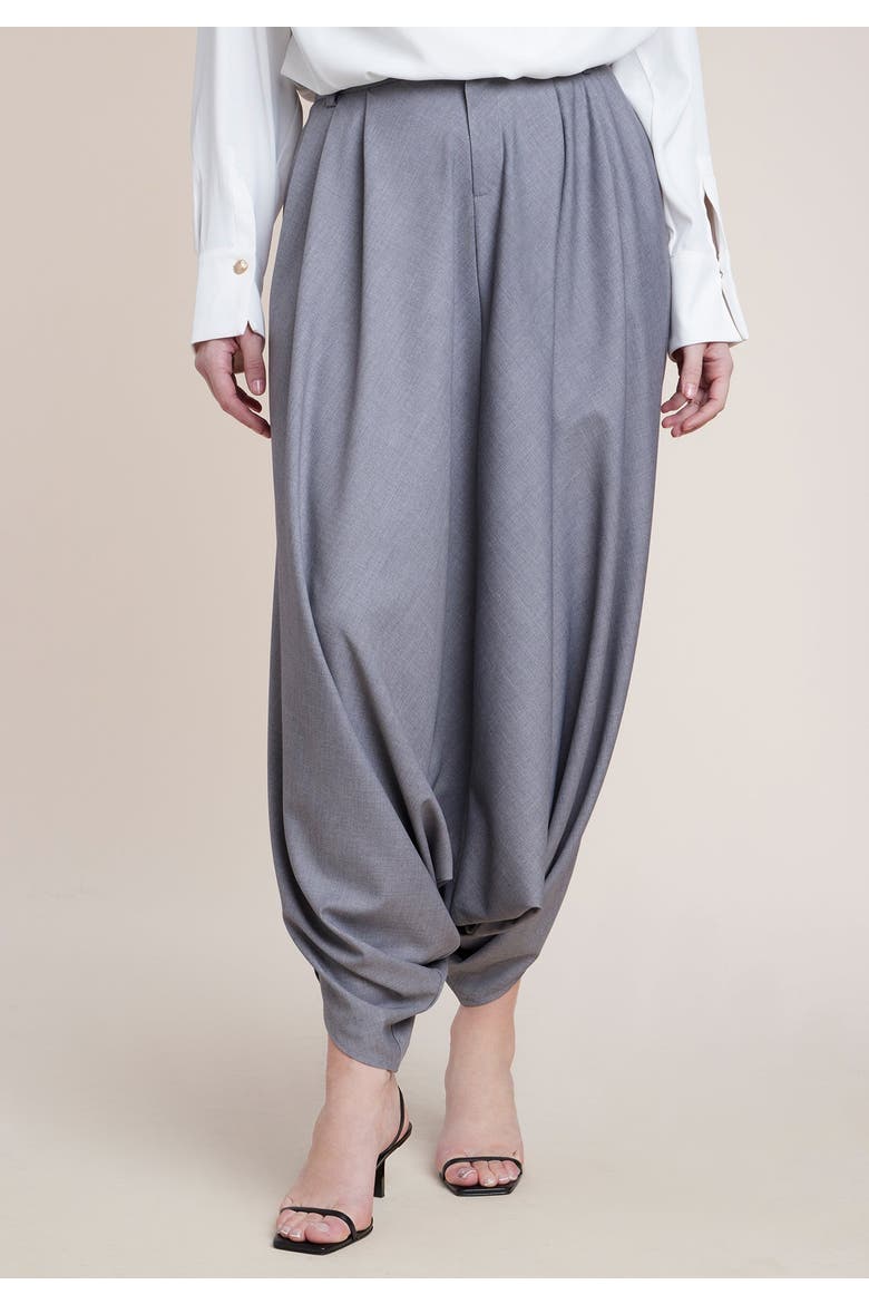 Super Draped Tailored Trouser, Alternate, color, HEATHER GREY