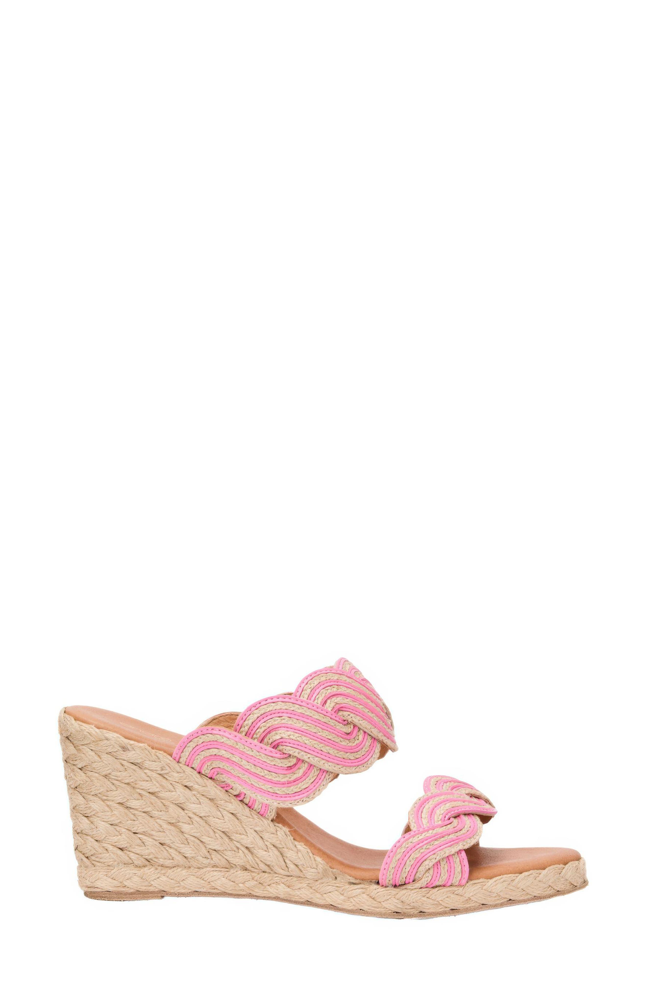 Nolita Twist Wedge Slide Sandal, Alternate, color, NATURAL/ PINK