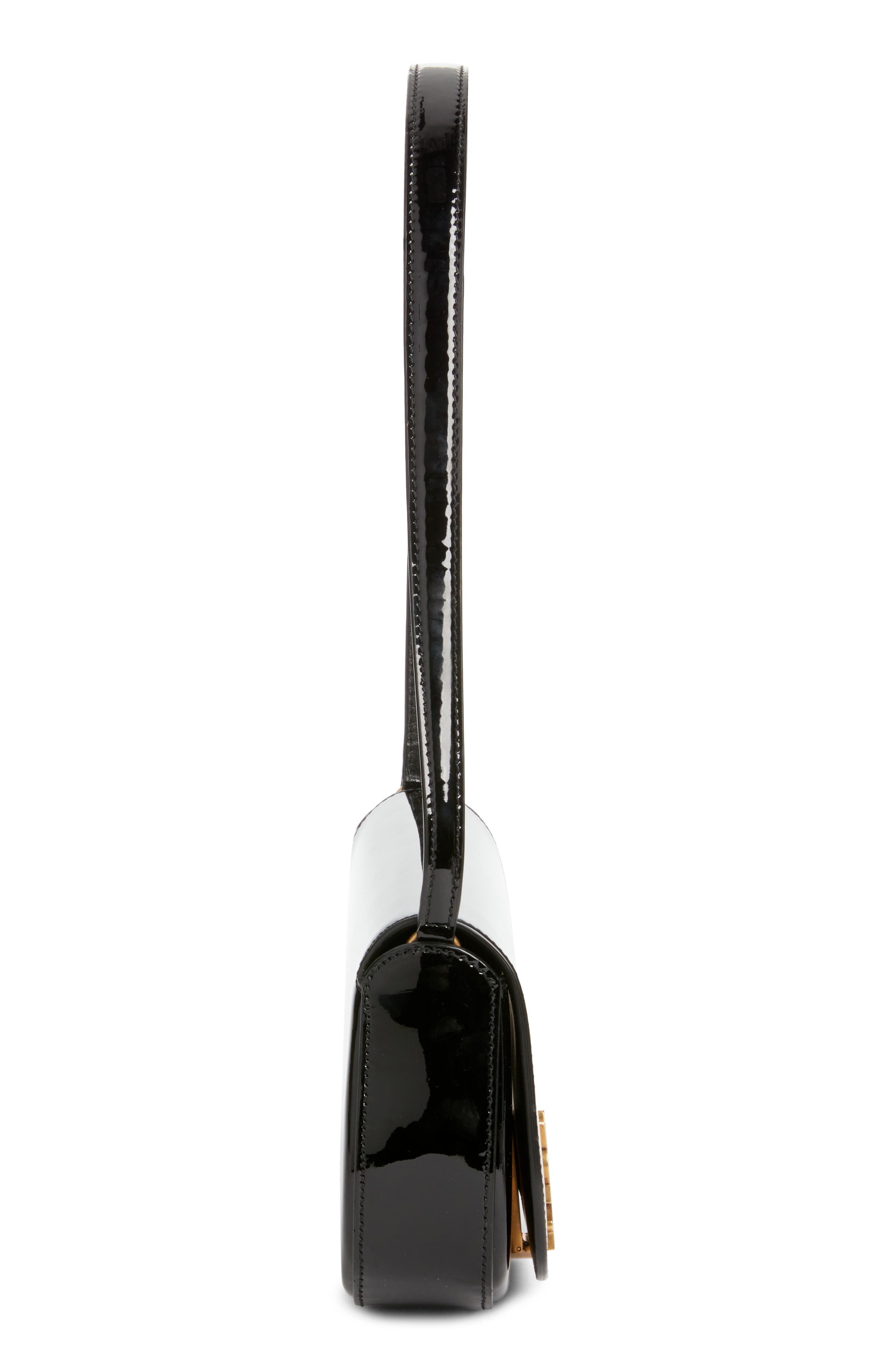 Saint Laurent Mini Voltaire Leather Shoulder Bag, Alternate, color, 1000 Noir