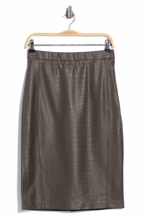 Embossed Faux Leather Skirt