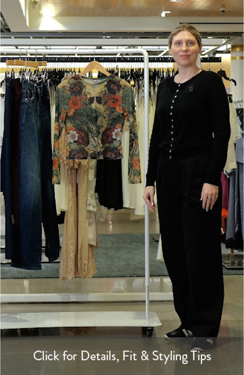 Delaina Printed Long Sleeve Mesh Top, sales video thumbnail