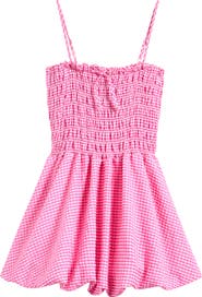 Good Luck Girl Kids' Gingham Smocked Sundress