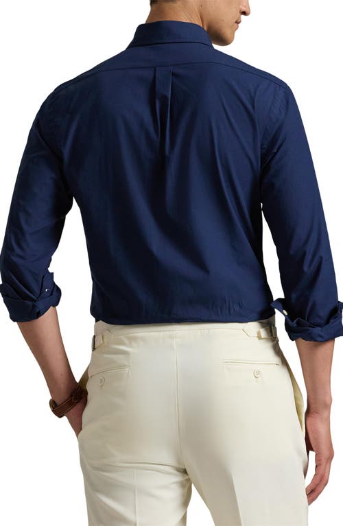 Shop Polo Ralph Lauren Stretch Cotton Poplin Button-down Shirt In Newport Navy
