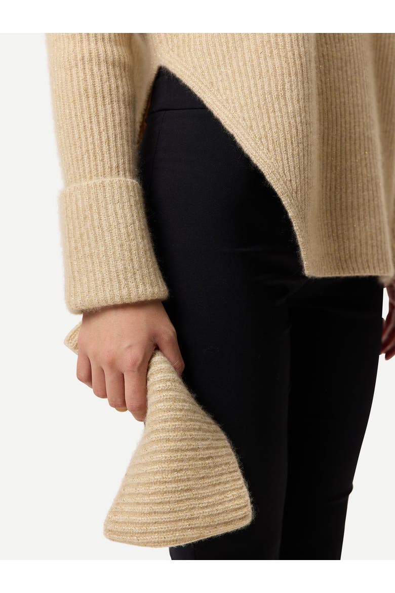 Cashmere Sweater with Detachable Collar, Alternate, color, beige