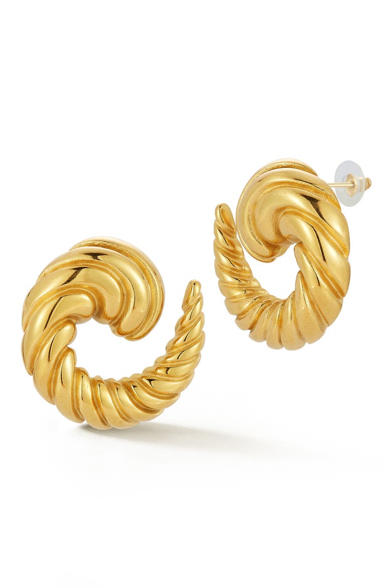 Swirl Stud Earrings, Main, color, GOLD