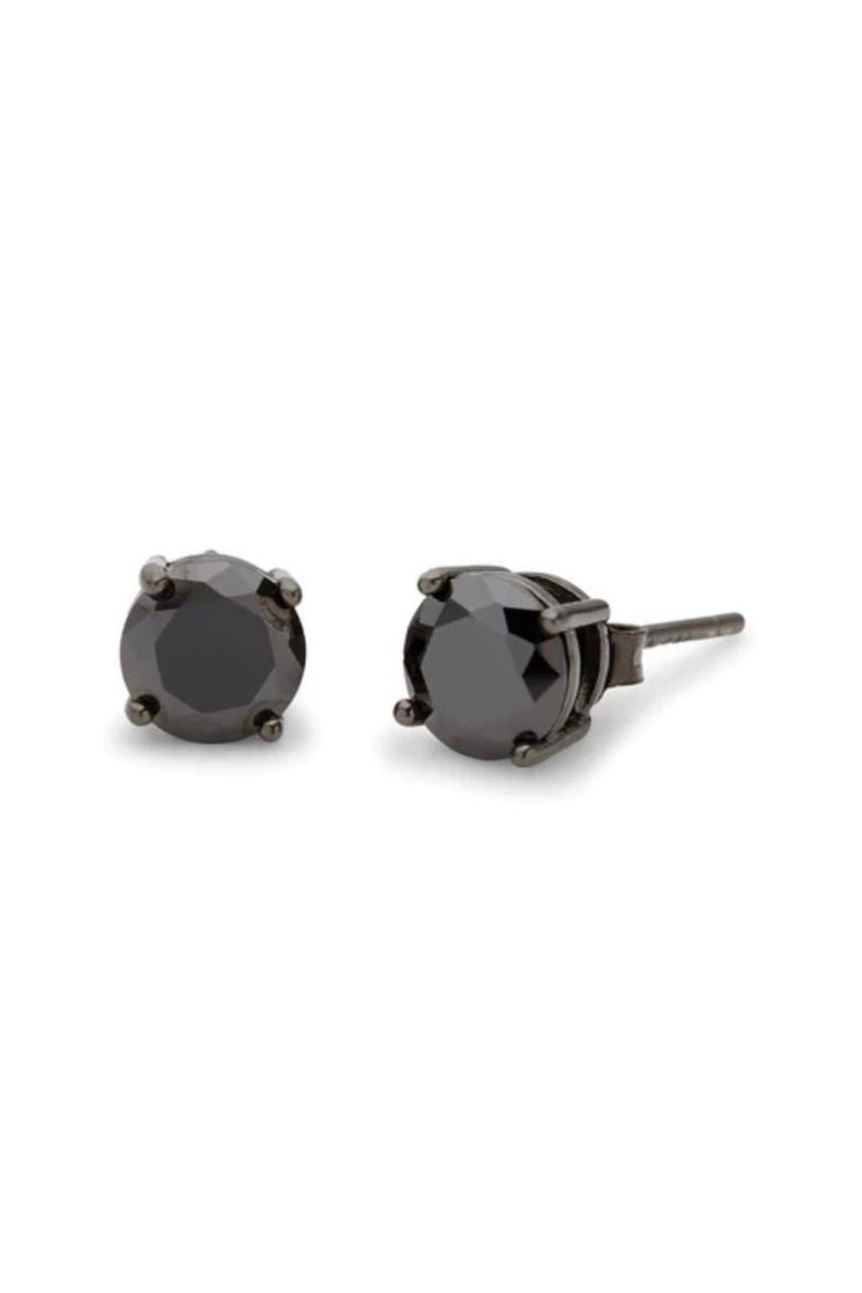 Sterling Silver Created Black Onyx Earrings, Main, color, Black