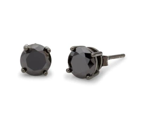Sterling Silver Created Black Onyx Earrings
