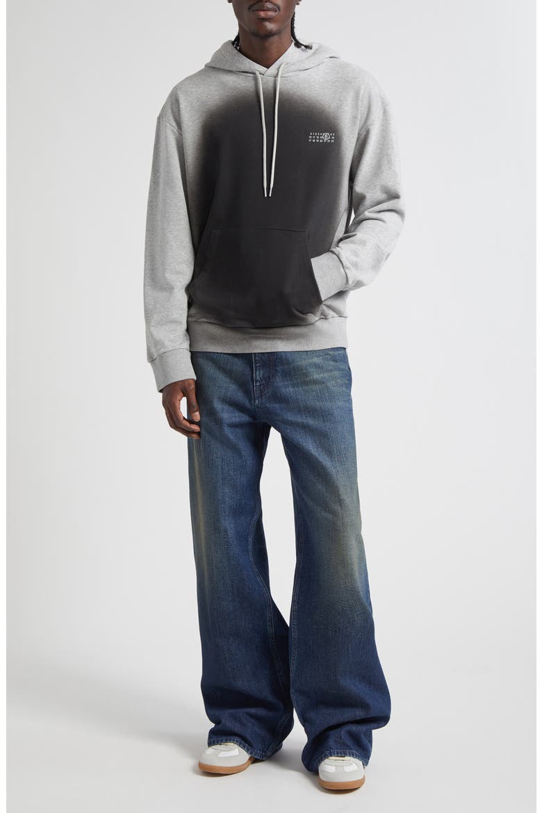 Spray Dot Motif Logo Graphic Hoodie, Alternate, color, LIGHT GREY
