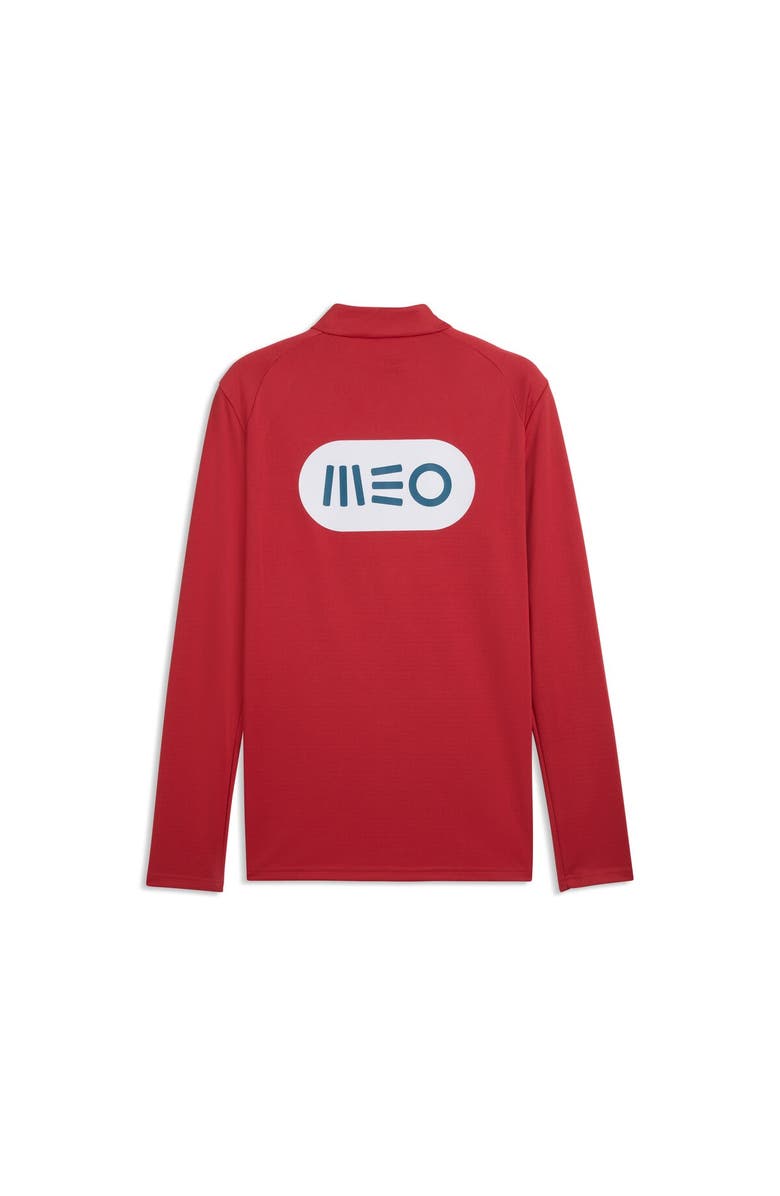 PUMA Men's Puma Red Portugal National Team Pre-Match Sponsor Patch Quarter-Zip Pullover, Alternate, color, Red
