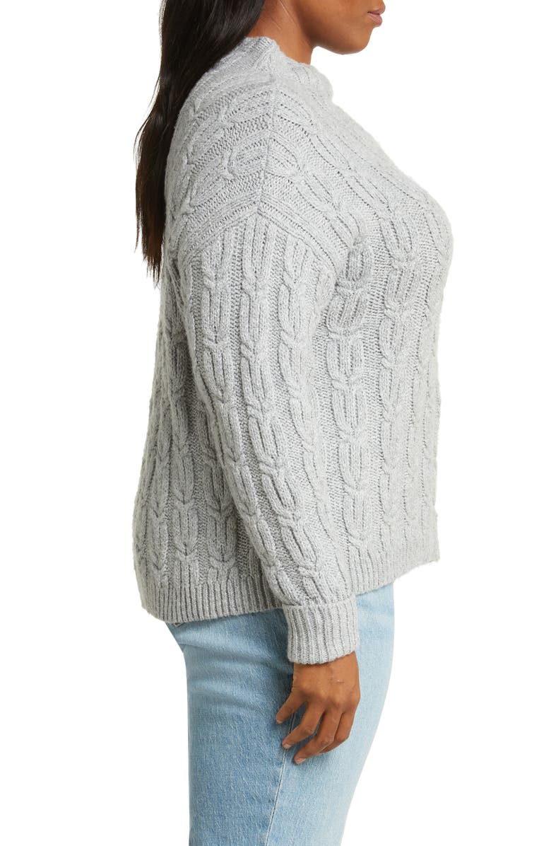 Caslon<sup>®</sup> Cable Stitch Funnel Neck Sweater, Alternate, color,
