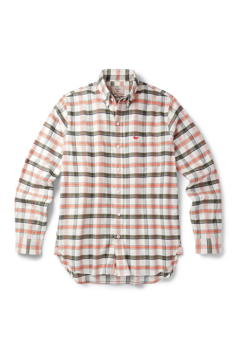 Merton Brushed Oxford Button Down Shirt, Alternate, color, Vintage White Check