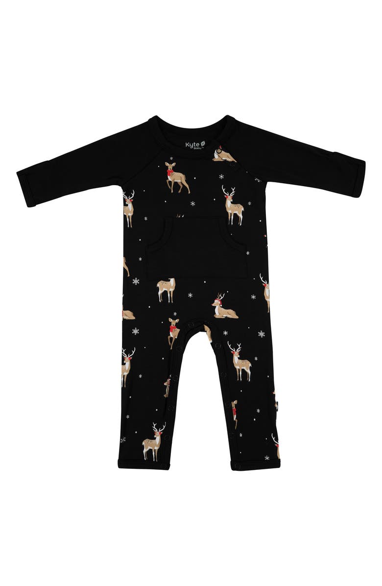 Kyte BABY Midnight Deer Romper, Main, color, Midnight Deer