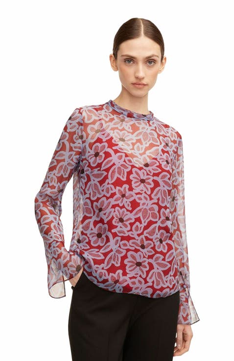 Vera Fleur Mock Neck Shell Blouse