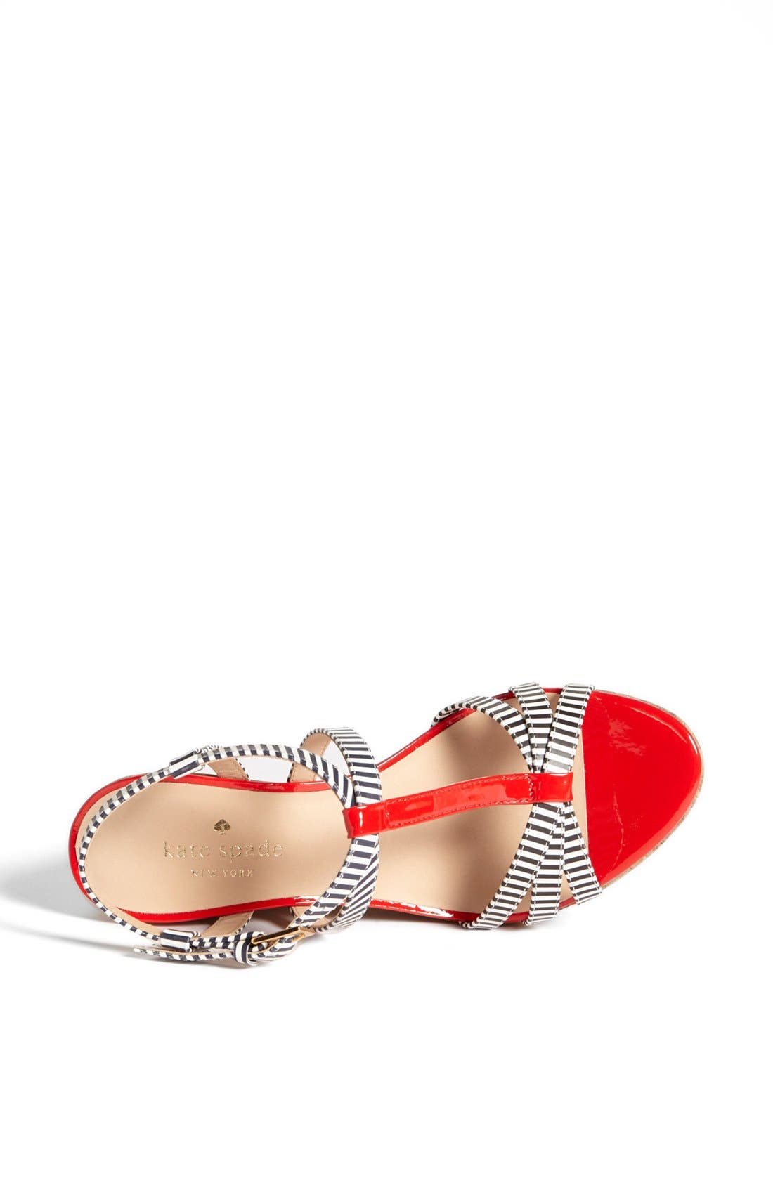 'tropez' wedge platform sandal, Alternate, color, NAVY CREAM STRIPE/ MARASCHINO