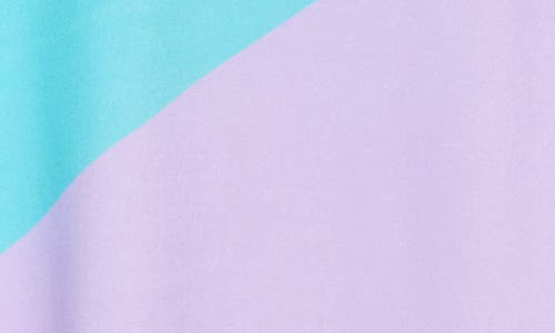 Go Couture V-neck Pocket T-shirt In White Lavender Mint Print