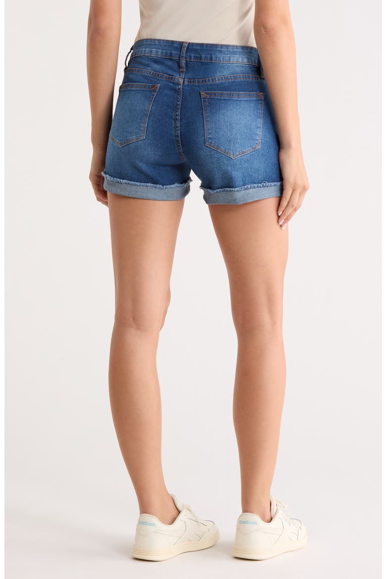 Mid Rise Cuffed Denim Shorts, Alternate, color, MEDIUM WASH