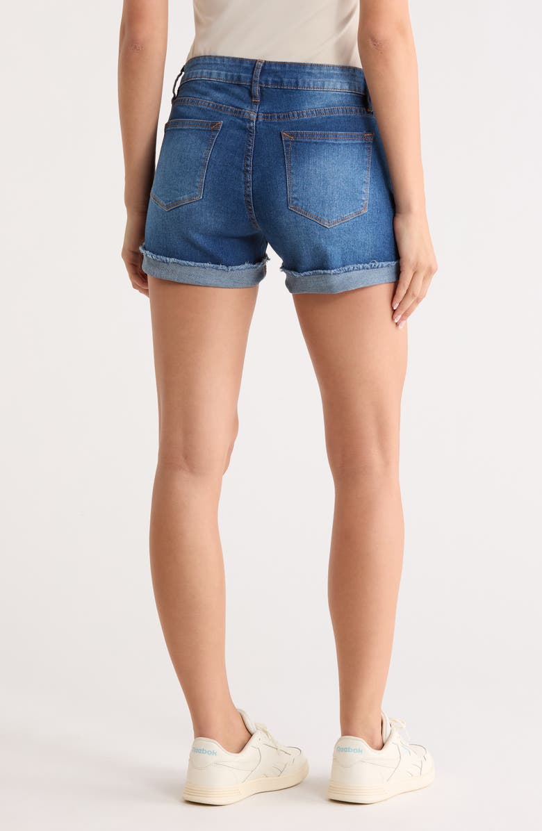 Vigoss Mid Rise Cuffed Denim Shorts, Alternate, color,