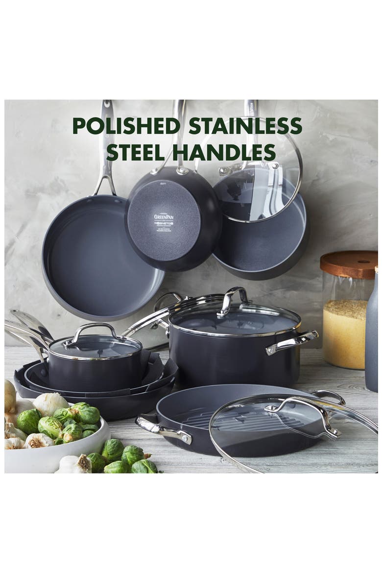 Valencia Pro 13-Piece Hard Anodized Aluminum Ceramic Nonstick Cookware Set, Alternate, color, BLACK