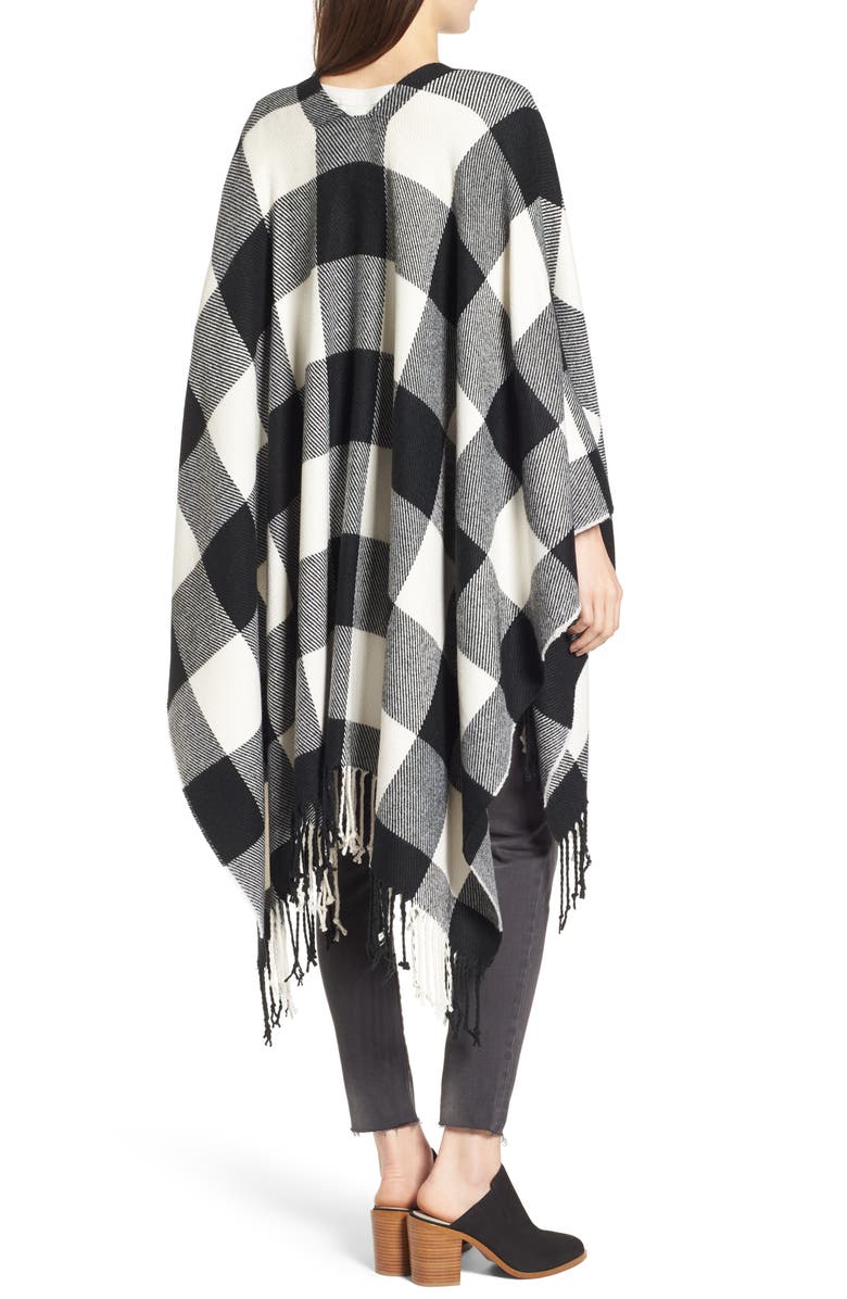 Treasure & Bond Woven Buffalo Check Ruana, Alternate, color, 