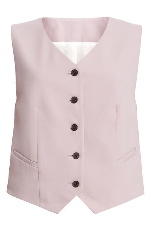 Allsaints Womens Aleida V-neck Sleeveless Stretch-woven Waistcoat Mauve Chalk Pi