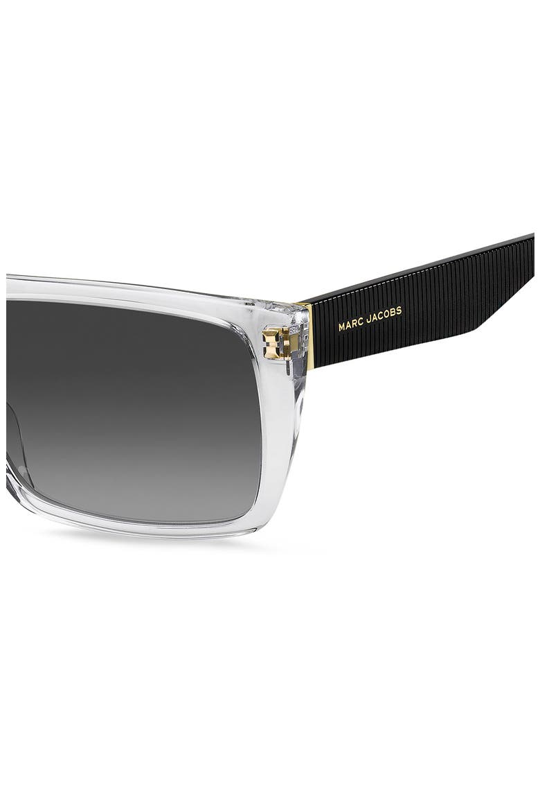 Gender Inclusive Marc Icon 57mm Gradient Flat Top Rectangular Sunglasses, Alternate, color, CRYSTAL BLACK
