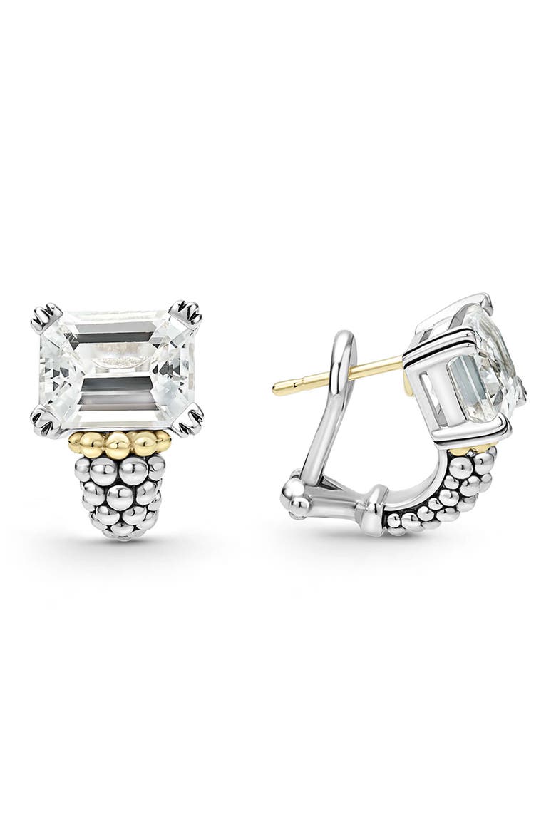 Small Glacier White Topaz Half Hoop Earrings, Main, color, WHITE TOPAZ