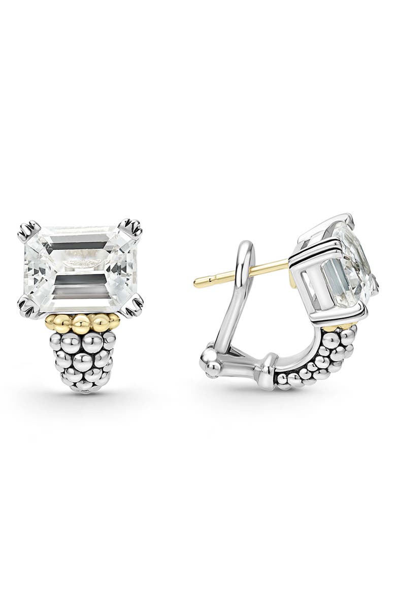 LAGOS Small Glacier White Topaz Half Hoop Earrings, Main, color, 