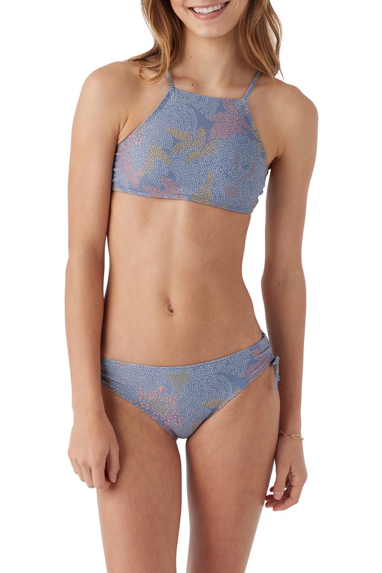 Kids' Sandrine Two-Piece Swimsuit, Main, color, BLUE MULTI