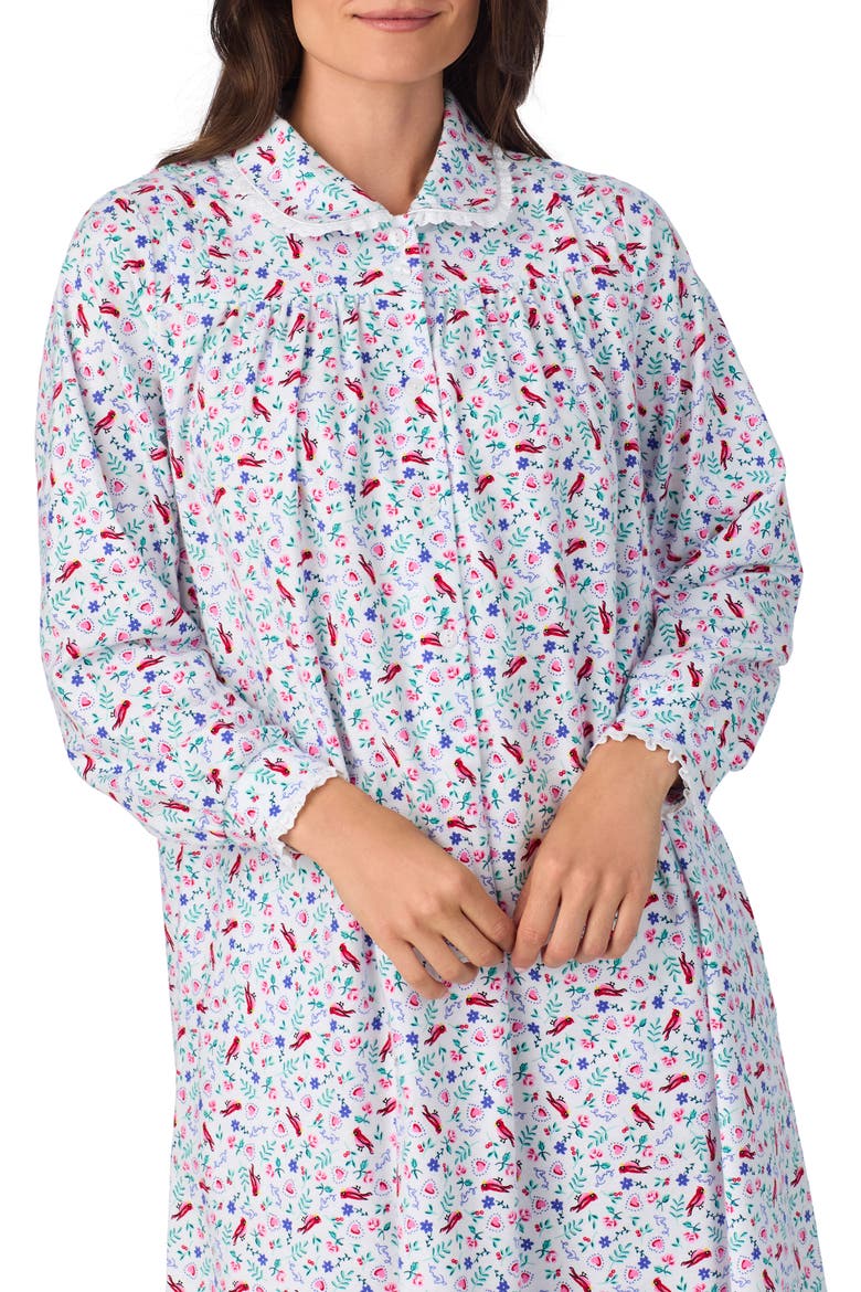 Cotton Flannel Ballet Nightgown, Alternate, color, WHT/PRT