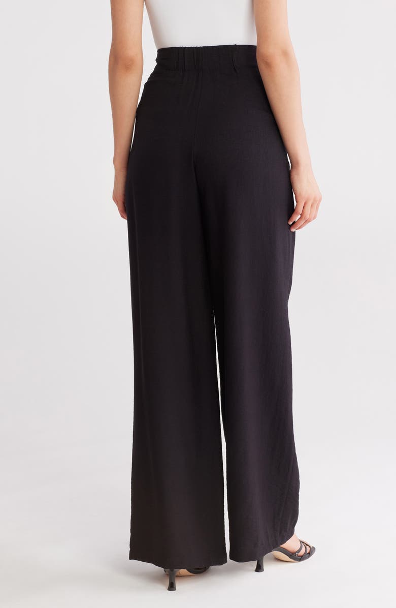 Ellen Tracy Textured Wide Leg Pants, Alternate, color, Black